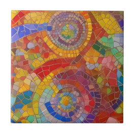 Lebhafte Rainbow-farbene Mosaikkunst Fliese