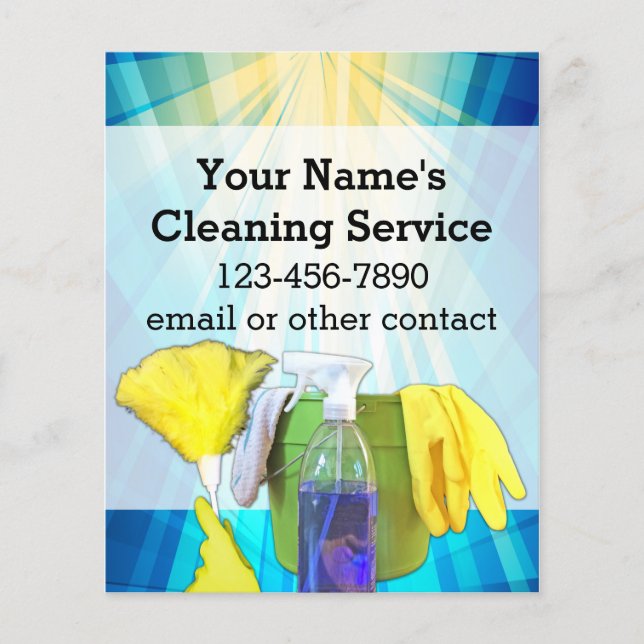 Lebhafte Rays Custom Cleaning Service Business Flyer (Vorne)