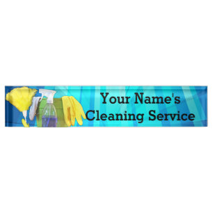 Lebhafte Rays Custom Cleaning Service Business Namensplakette