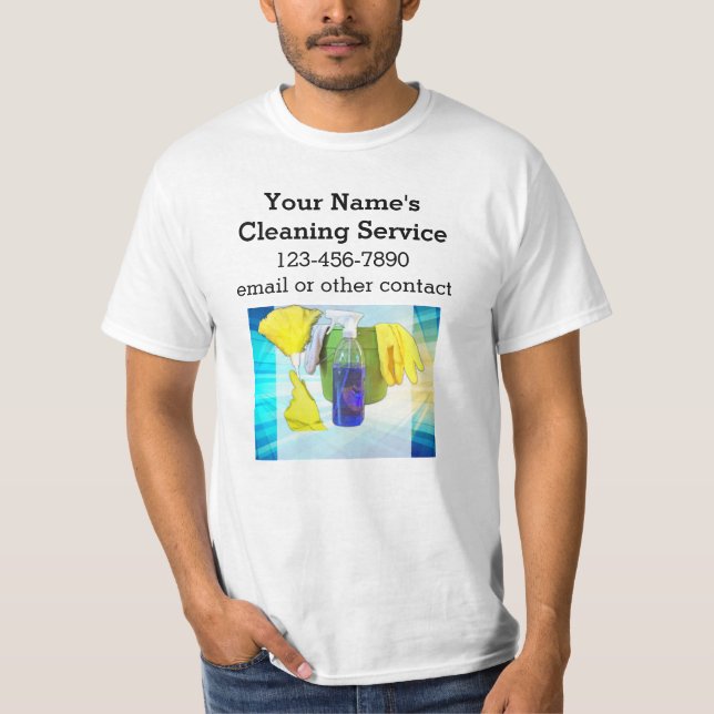 Lebhafte Rays Custom Cleaning Service Business T-Shirt (Vorderseite)