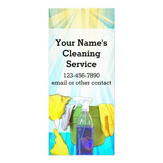 Lebhafte Rays Custom Cleaning Service Business Werbekarte (Vorne)