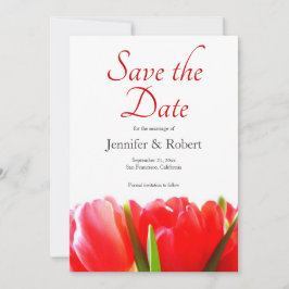 Lebhafte Red Tulips Save the Date Einladung