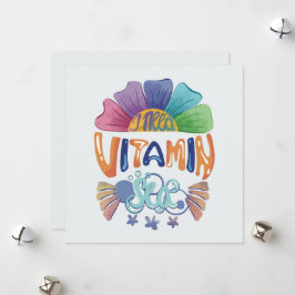 Lebhafte Regenbogenhandschrift: Ich brauche Vitami Feiertagskarte