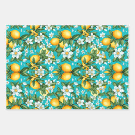 Lebhafte Retro Citrus Medley Weihnachten Geschenkpapier Set