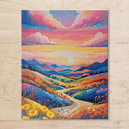 Lebhafte Rolling Hills Sonnenblumen Malerei