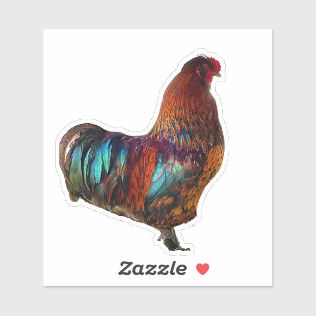 Lebhafte Rooster-Aufkleber - Farm Fresh Design Aufkleber (Blatt)