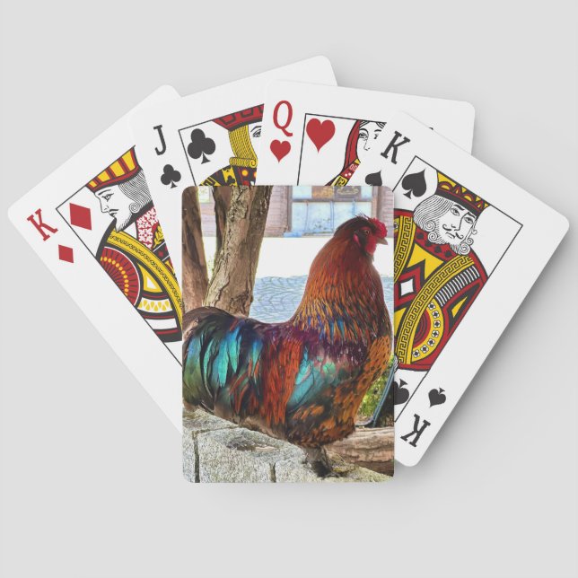 Lebhafte Rooster Custom Poker Cards Spielkarten (Rückseite)