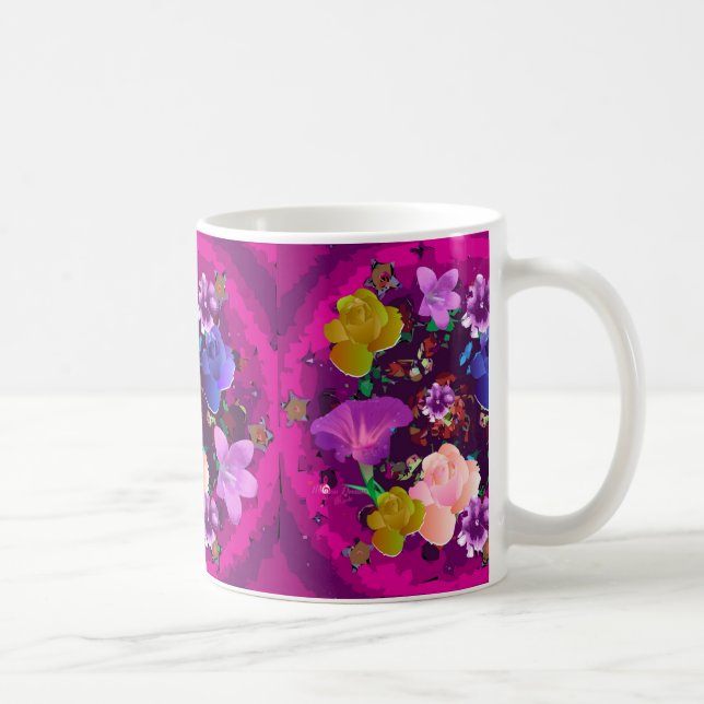 Lebhafte rosa Abstrakte Tasse (Rechts)