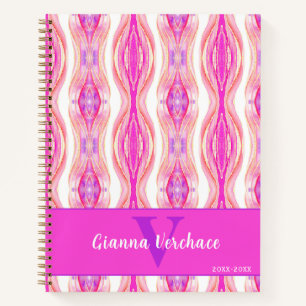 Lebhafte rosa Lila Goldene Geode Notizbuch