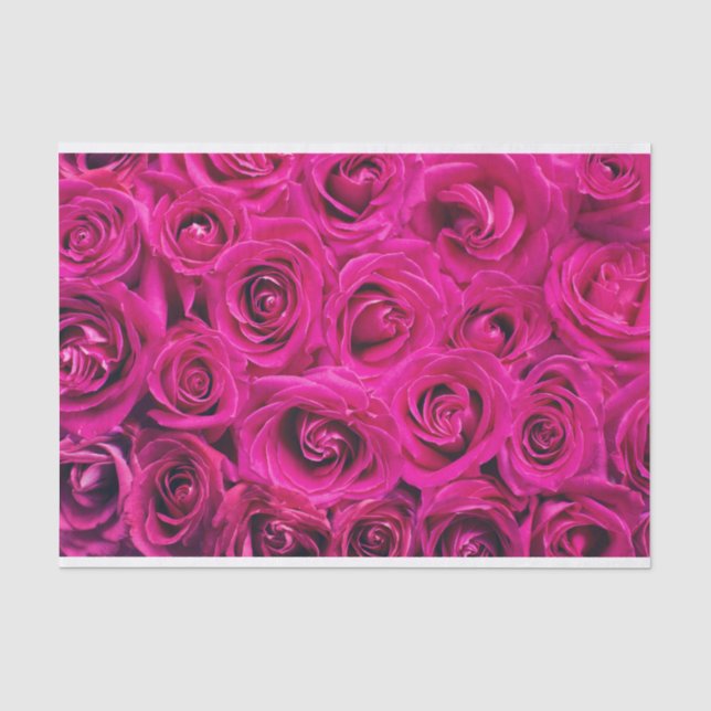 Lebhafte rosa Rosen Seidenpapier (Vorderseite)