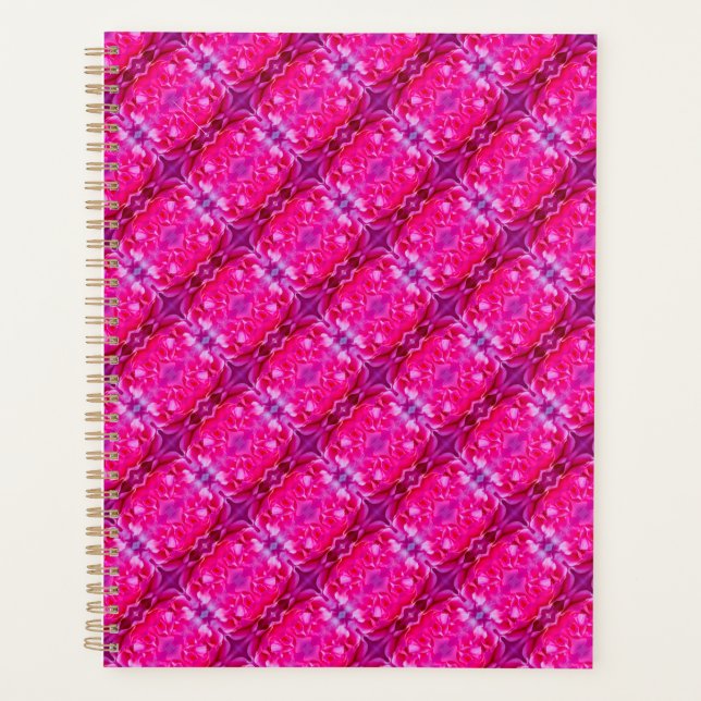 Lebhafte Rosa Rosenblätter M-große Blumenmuster Planer (Vorderseite)