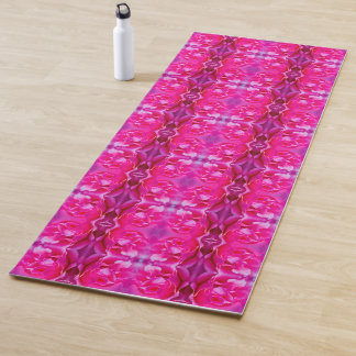 Lebhafte Rosa Rosenblätter M-große Blumenmuster Yogamatte