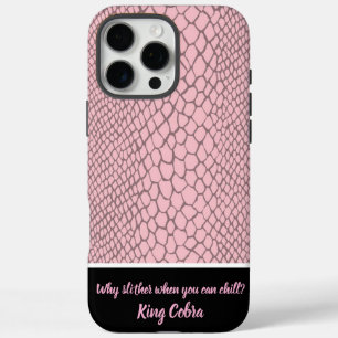 Lebhafte, rosa Snakeskin-Textur iPhone 16 Pro Max Hülle
