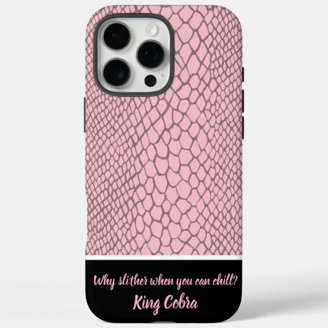 Lebhafte, rosa Snakeskin-Textur iPhone 16 Pro Max Hülle (Rückseite)