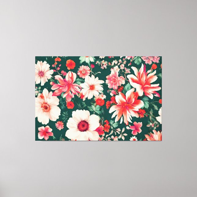 Lebhafte, rosa und zarte weiße Blume Leinwanddruck (Vorderseite)