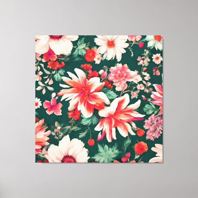 Lebhafte, rosa und zarte weiße Blume Leinwanddruck (Vorderseite)