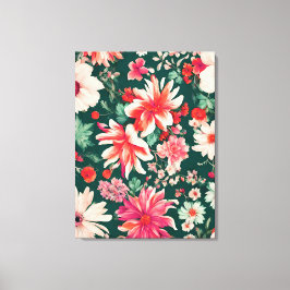 Lebhafte, rosa und zarte weiße Blume Leinwanddruck