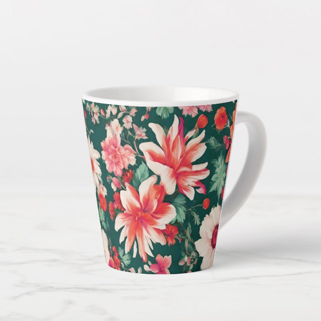 Lebhafte, rosa und zarte weiße Blume Milchtasse (Rechte Ecke)