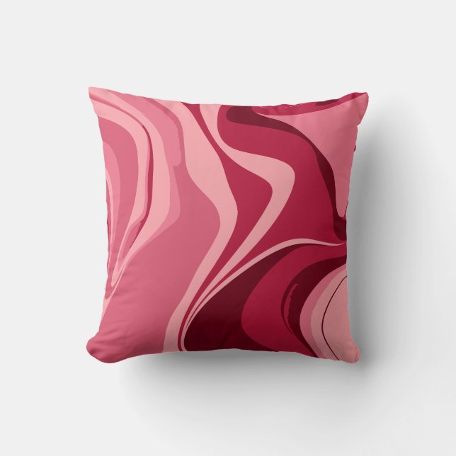 Lebhafte, rosa Wirbel der Leidenschaft Kissen (Vorderseite)