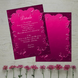 Lebhafte Rosa Zierdekoration Elegante Hochzeiten D Begleitkarte