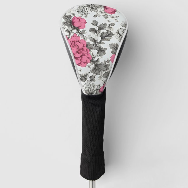 Lebhafte Rose Golf Head Cover Golf Headcover (Vorderseite)