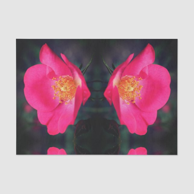 Lebhafte Rosenställe Abstrakte Blumendekoupage Seidenpapier (Vorderseite)