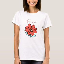 Lebhafte Rote Blume. T-Shirt