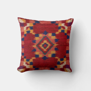 Lebhafte Rote Kilim-Kissen: Eine kühne Aussage Kissen