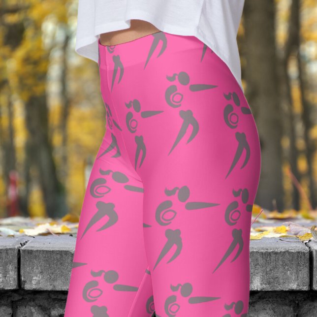 Lebhafte Rote Rose Womens Rugby Pattern Leggings (Womens Rugby on Brilliant Red Rose Leggings)