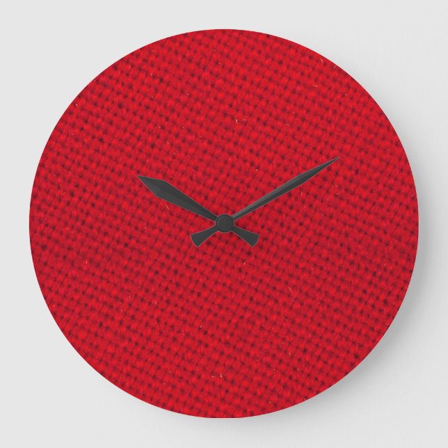 Lebhafte rote Textur Große Wanduhr (Vorderseite)