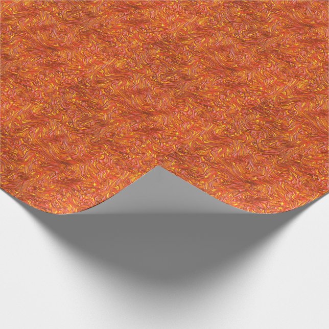 Lebhafte, rote Textur mit gelben Farbtönen Geschenkpapier (Ecke)