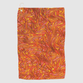 Lebhafte, rote Textur mit gelben Farbtönen Golfhandtuch