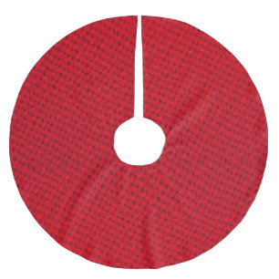 Lebhafte rote Textur Polyester Weihnachtsbaumdecke