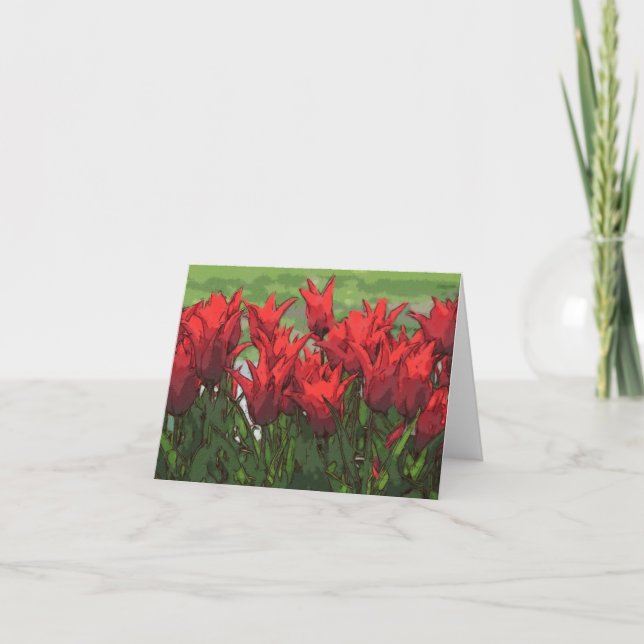 Lebhafte rote Tulpen von Aquarell Karte (Vorderseite)