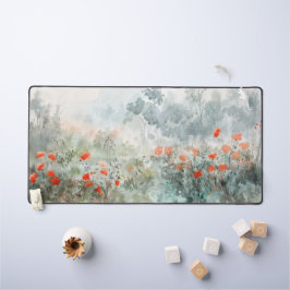 Lebhafte rote Wildblumen Schreibtischunterlage