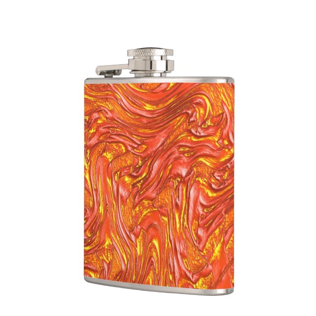 Lebhafte rötliche Textur in gelben Farbtönen Flachmann (Links)