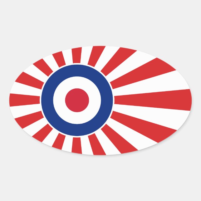 Lebhafte Roundel-Mod JAPAN-Zielmotorrad Ovaler Aufkleber (Vorderseite)