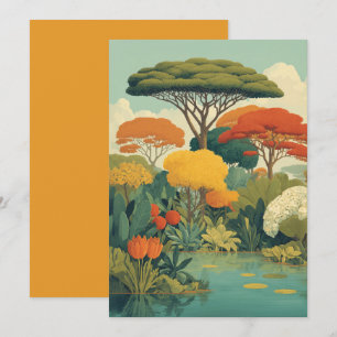 Lebhafte Safari-Jungle-Szene Einladung