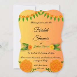 Lebhafte Saffron Yellow Bridal Dusche Einladung