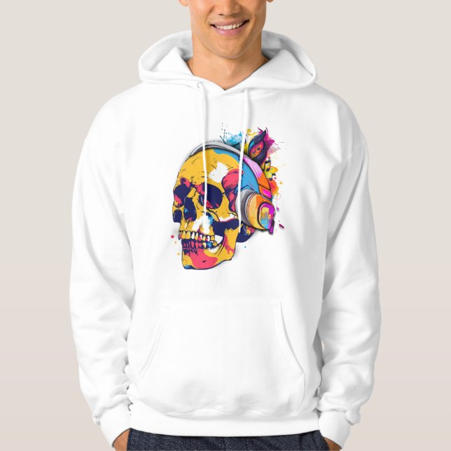 Lebhafte Schädelbeats Hoodie (Vorderseite)
