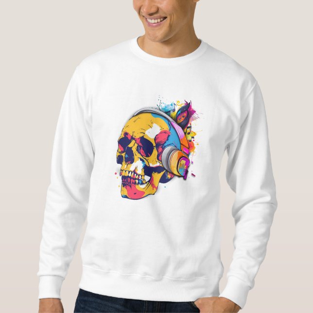 Lebhafte Schädelbeats Sweatshirt (Vorderseite)