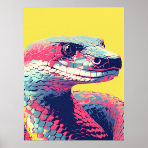 Lebhafte Schlange: Pop Art Schlange Poster