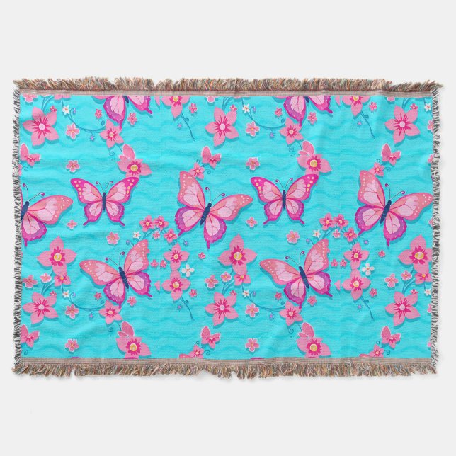 Lebhafte Schmetterlinge und Blume Decke (Vorderseite)