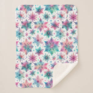 Lebhafte Schneeflocken Sherpadecke