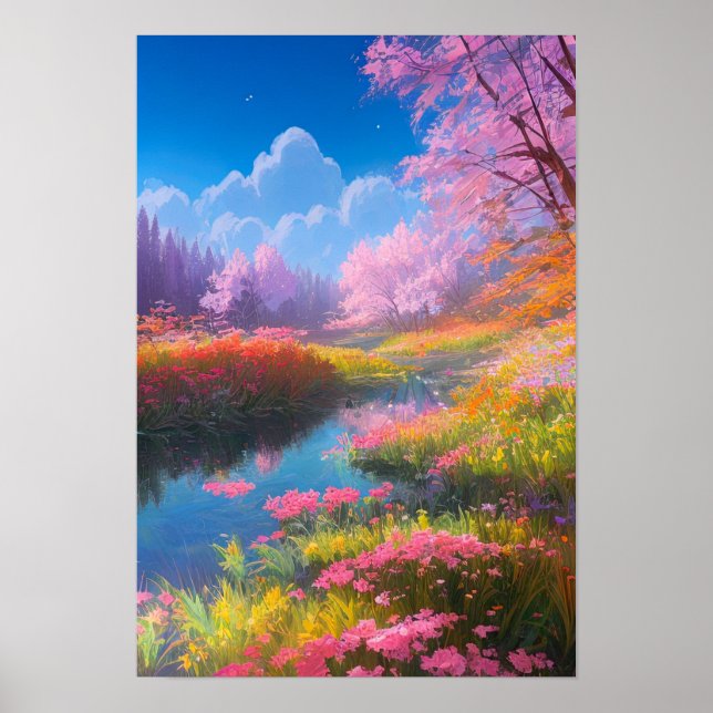 Lebhafte Schönheit des farbenprächtigen Feldes der Poster (Vorne)