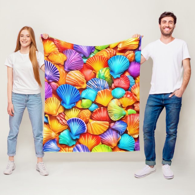 Lebhafte Seashell Symphony Art Fleecedecke (Beispiel)