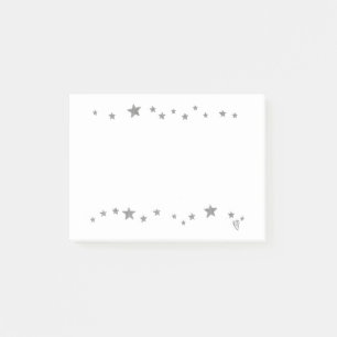 Lebhafte Silber Stars Border Post Notizen