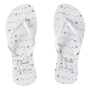 Lebhafte Silberstars Personalisierte Brille Flipfl Flip Flops
