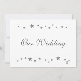 Lebhafte Silver Stars Border, unsere Hochzeit Einladung