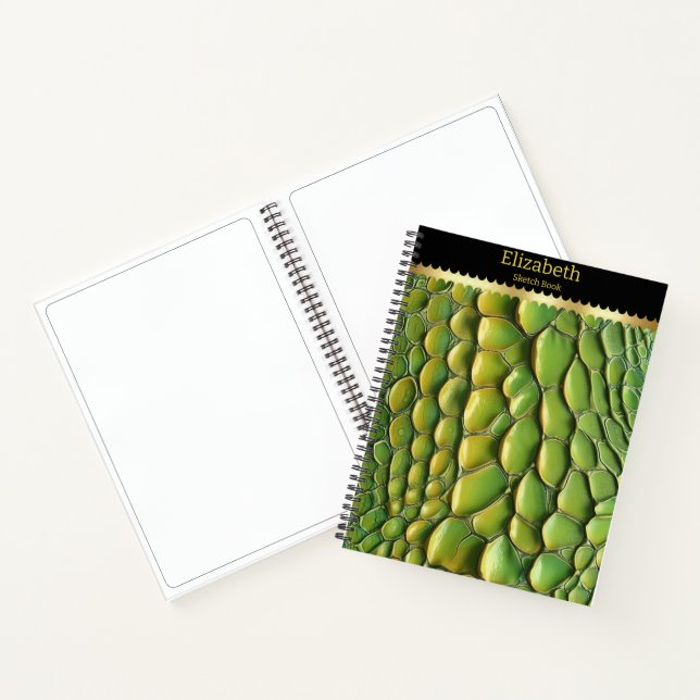 Lebhafte Snakeskinmuster im Sonnenlicht Notizbuch (Innenseite)